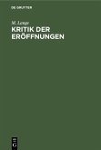 Kritik der Eröffnungen (eBook, PDF)