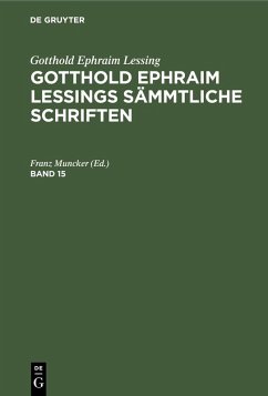 Cover Gotthold Ephraim Lessing: Gotthold Ephraim Lessings Sämmtliche Schriften. Band 15 (eBook, PDF)
