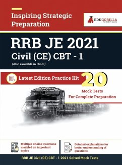 RRB JE Civil Engineering Book 2023 Stage 1 (CBT-1) English Edition - 20 Full Length Mock Tests (2000 Solved Questions) with Free Access to Online Tests - Edugorilla Prep Experts