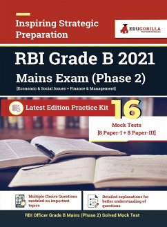 RBI Grade B Officer's Phase 2 (Mains) Exam 2023 (English Edition) - 16 Mock Tests (Paper I and III) (1000 Solved Objective Questions) with Free Access to Online Tests - Edugorilla Prep Experts