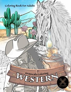 Grayscale coloring WESTERN coloring book for adults - Harmony, Jazzy