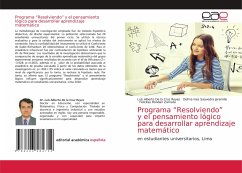 Programa ¿Resolviendo¿ y el pensamiento lógico para desarrollar aprendizaje matemático