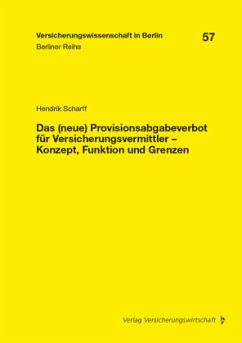 Das (neue) Provisionsabgabeverbot für Versicherungsvermittler - Konzept, Funktion und Grenzen - Scharff, Hendrik