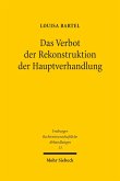 Das Verbot der Rekonstruktion der Hauptverhandlung (eBook, PDF)