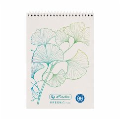 Cover Herlitz Spiralnotizblock A7 50 Blatt kariert GREENline Ginkgo