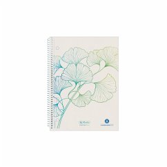 Herlitz Spiralblock A5 70 Blatt kariert GREENline Ginkgo