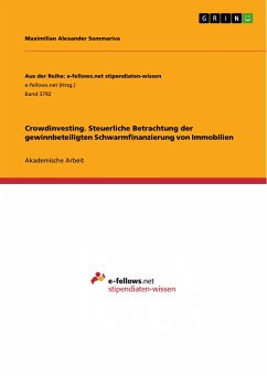 Crowdinvesting. Steuerliche Betrachtung der gewinnbeteiligten Schwarmfinanzierung von Immobilien (eBook, PDF) - Sommariva, Maximilian Alexander