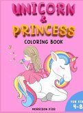 Unicorn and Princess coloring book for kids 4-8