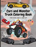 Cars and Monster Truck Coloring Book For kids age 4 and Up