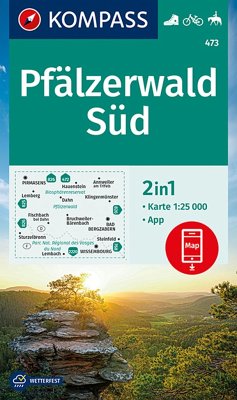 KOMPASS Wanderkarte 473 Pfälzerwald Süd 1:25.000