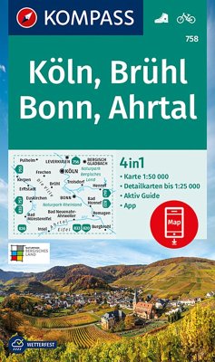 KOMPASS Wanderkarte 758 Köln, Brühl, Bonn, Ahrtal 1:50.000