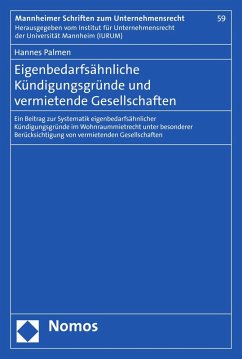 Eigenbedarfsähnliche Kündigungsgründe und vermietende Gesellschaften (eBook, PDF) - Palmen, Hannes