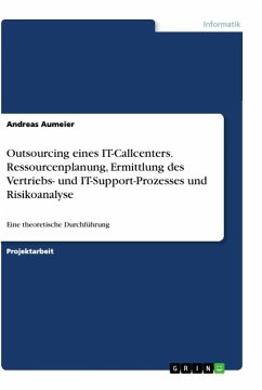 Outsourcing eines IT-Callcenters. Ressourcenplanung, Ermittlung des Vertriebs- und IT-Support-Prozesses und Risikoanalyse