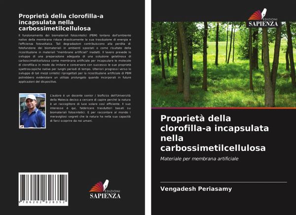 Proprietà della clorofilla-a incapsulata nella carbossimetilcellulosa