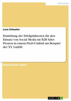 Ermittlung der Erfolgsfaktoren für den Einsatz von Social Media im B2B Sales Prozess in einem PAAS-Umfeld am Beispiel der XY GmbH (eBook, PDF) - Schuster, Luca