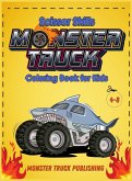 Monster Trucks Scissors Skills coloring book for kids 4-8