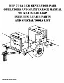 MEP 701A 3KW Generator Pair Operators and Maintenance Manual TM 5-6115-640-14&P Includes Repair Parts and Special Tools List