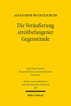 Die Veräußerung streitbefangener Gegenstände - Ruckteschler, Alexander