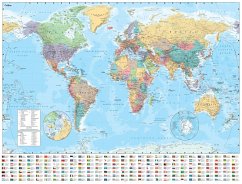 Collins World Wall Laminated Map - Collins Maps