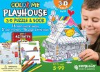 Color Me Playhouse: 3D Puzzle and Book
