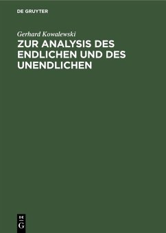 Zur Analysis des Endlichen und des Unendlichen (eBook, PDF) - Kowalewski, Gerhard
