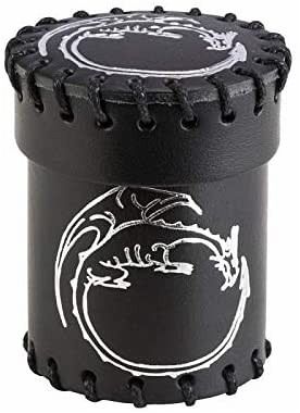 Pegasus QWOCDRA1 - Dice Cup, Dragon, Leather, Black, Würfelbecher