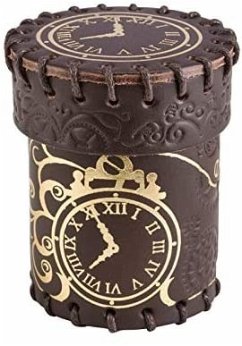 Pegasus QWOCST02 - Dice Cup, Steampunk, Leather, Brown & Golden, Würfelbecher