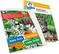 Benny Blu - Set Glückwunschkarte Motiv Schmetterling + Wissensbuch Katzen, m. 1 Beilage - Herbst, Nicola