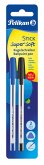 Pelikan Kugelschreiber Stick super soft, Blisterkarte mit 2 Stück, schwarz, blau