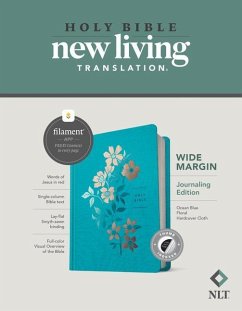 NLT Wide Margin Bible, Filament-Enabled Edition (Hardcover Cloth, Ocean Blue Floral, Indexed, Red Letter)