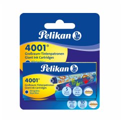 Pelikan Tintenpatronen 4001® Blisterverpackung mit 2 x 5er Set mit bunt bedruckten Großraum-Patronen Königsblau