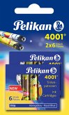 Pelikan Tintenpatronen 4001® Blisterverpackung mit 2 x 6er Set bunt bedruckten Standard-Tintenpatronen Königsblau