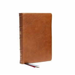 Nkjv, Reference Bible, Classic Verse-By-Verse, Center-Column, Premium Goatskin Leather, Brown, Premier Collection, Red Letter, Thumb Indexed, Comfort Print - Thomas Nelson