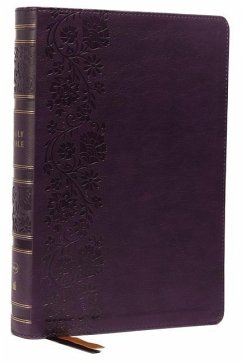 Nkjv, Single-Column Wide-Margin Reference Bible, Leathersoft, Purple, Red Letter, Thumb Indexed, Comfort Print - Thomas Nelson