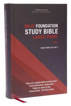 NKJV, Foundation Study Bible, Large Print, Hardcover, Red Letter, Thumb Indexed, Comfort Print - Nelson, Thomas