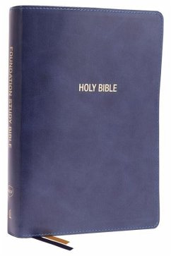 Nkjv, Foundation Study Bible, Large Print, Leathersoft, Blue, Red Letter, Thumb Indexed, Comfort Print - Thomas Nelson