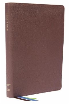 Net Bible, Thinline Large Print, Genuine Leather, Brown, Thumb Indexed, Comfort Print - Thomas Nelson