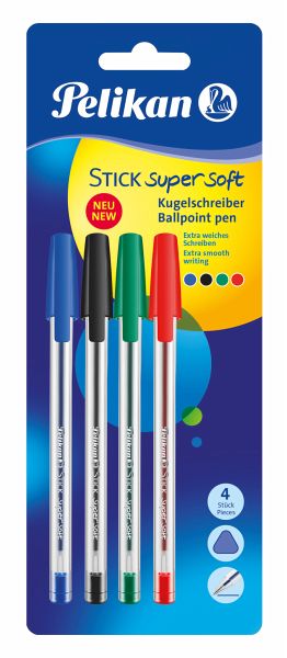 Pelikan Kugelschreiber Stick super soft, 4er Set Pelikan Kugelschreiber Stick super soft, 4er Set