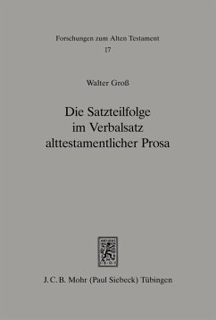 Cover Die Satzteilfolge im Verbalsatz alttestamentlicher Prosa (eBook, PDF)