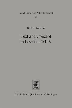 Text and Concept in Leviticus 1: 1-9 (eBook, PDF) - Knierim, Rolf P.