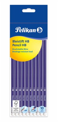 Cover Pelikan Bleistift HB mit Radiergummi, sechskant, 10er Set