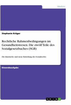 Rechtliche Rahmenbedingungen im Gesundheitswesen. Die zwölf Teile des Sozialgesetzbuches (SGB) - Krüger, Stephanie