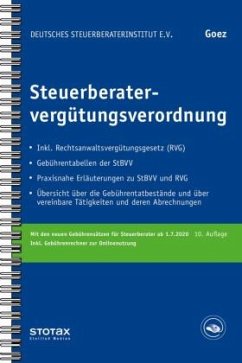 Steuerberatervergütungsverordnung, m. Buch, m. Online-Zugang - Goez, Christoph