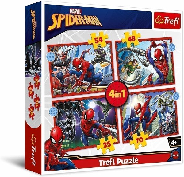 4 in 1 Puzzle - Spiderman (Kinderpuzzle) - Bei bücher.de immer portofrei