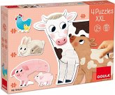 Goula 53175 - 4 Puzzles XXL, Tier-Puzzle, Bauernhof