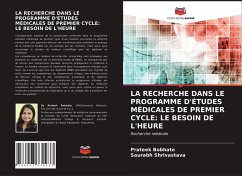 LA RECHERCHE DANS LE PROGRAMME D'ÉTUDES MÉDICALES DE PREMIER CYCLE: LE BESOIN DE L'HEURE - Bobhate, Prateek;Shrivastava, Saurabh