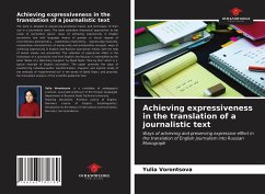 Achieving expressiveness in the translation of a journalistic text - Vorontsova, Yulia