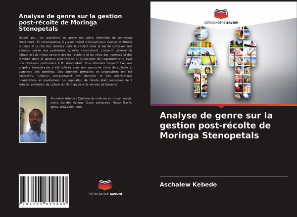 Analyse de genre sur la gestion post-récolte de Moringa Stenopetals Analyse de genre sur la gestion post-récolte de Moringa Stenopetals