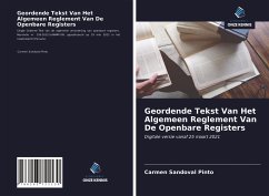 Cover Geordende Tekst Van Het Algemeen Reglement Van De Openbare Registers
