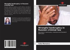 Wrongful bankruptcy in Russian criminal law - Morozova, Yulia